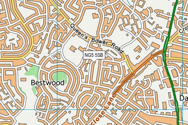 NG5 5SB map - OS VectorMap District (Ordnance Survey)