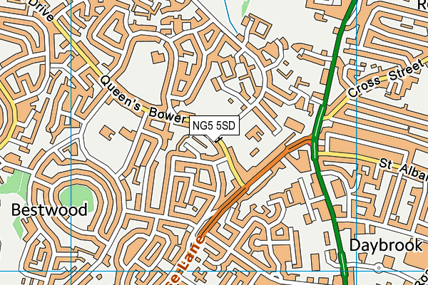 NG5 5SD map - OS VectorMap District (Ordnance Survey)