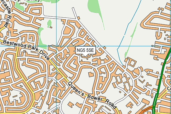 NG5 5SE map - OS VectorMap District (Ordnance Survey)