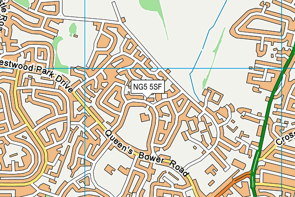 NG5 5SF map - OS VectorMap District (Ordnance Survey)