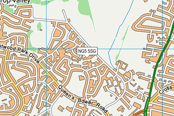 NG5 5SG map - OS VectorMap District (Ordnance Survey)