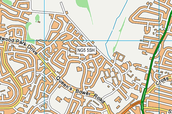 NG5 5SH map - OS VectorMap District (Ordnance Survey)