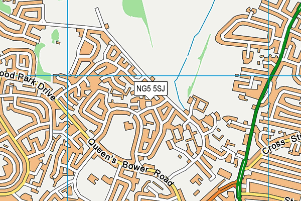 NG5 5SJ map - OS VectorMap District (Ordnance Survey)