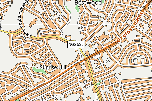 NG5 5SL map - OS VectorMap District (Ordnance Survey)
