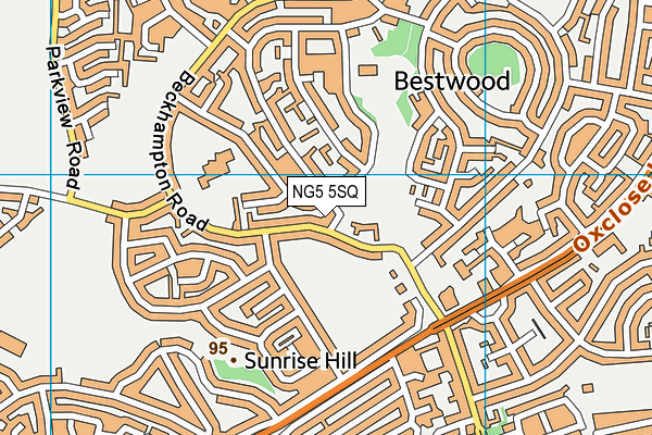 NG5 5SQ map - OS VectorMap District (Ordnance Survey)