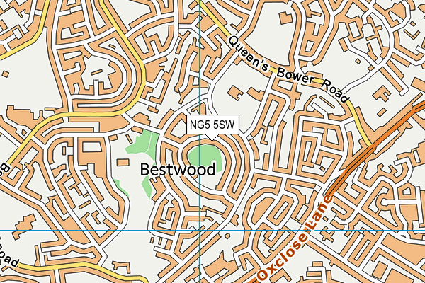 NG5 5SW map - OS VectorMap District (Ordnance Survey)