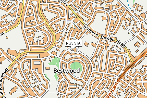 NG5 5TA map - OS VectorMap District (Ordnance Survey)