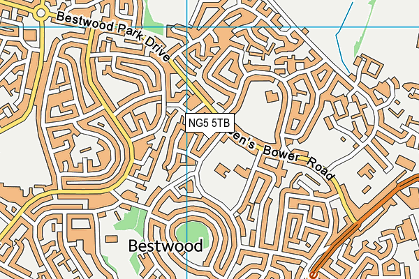 NG5 5TB map - OS VectorMap District (Ordnance Survey)