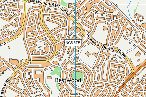 NG5 5TE map - OS VectorMap District (Ordnance Survey)
