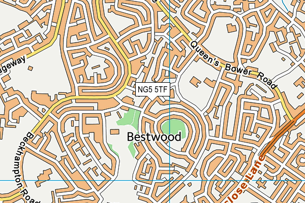 NG5 5TF map - OS VectorMap District (Ordnance Survey)