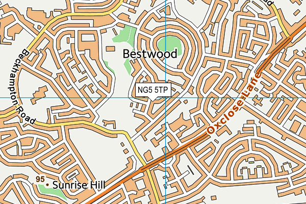 NG5 5TP map - OS VectorMap District (Ordnance Survey)