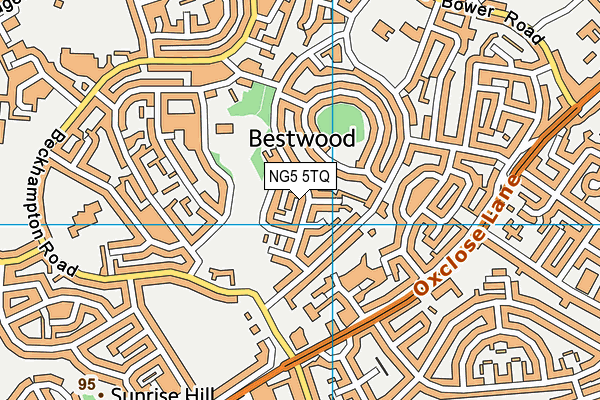 NG5 5TQ map - OS VectorMap District (Ordnance Survey)