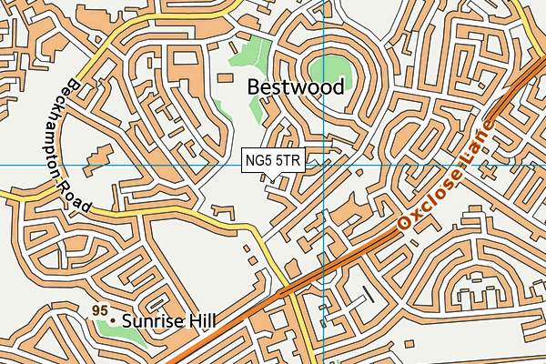 NG5 5TR map - OS VectorMap District (Ordnance Survey)