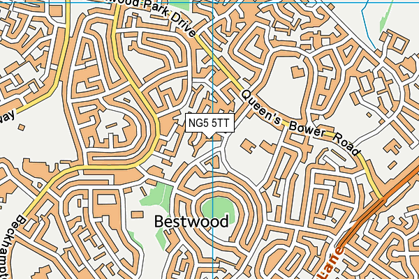 NG5 5TT map - OS VectorMap District (Ordnance Survey)