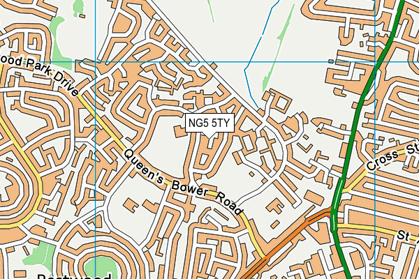 NG5 5TY map - OS VectorMap District (Ordnance Survey)
