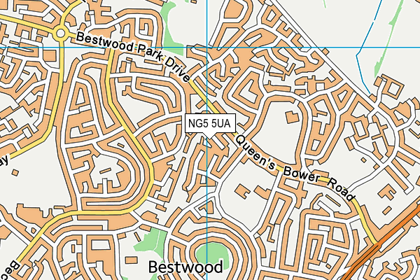 NG5 5UA map - OS VectorMap District (Ordnance Survey)