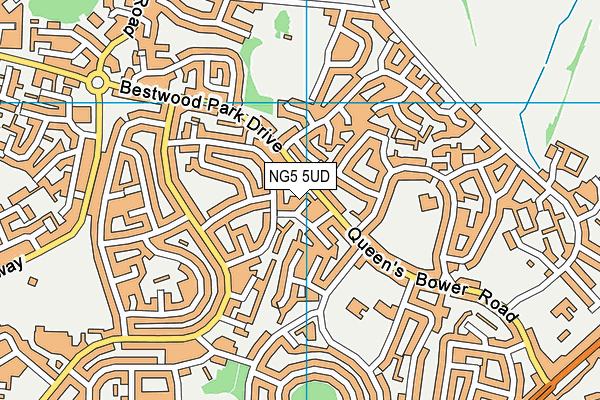 NG5 5UD map - OS VectorMap District (Ordnance Survey)