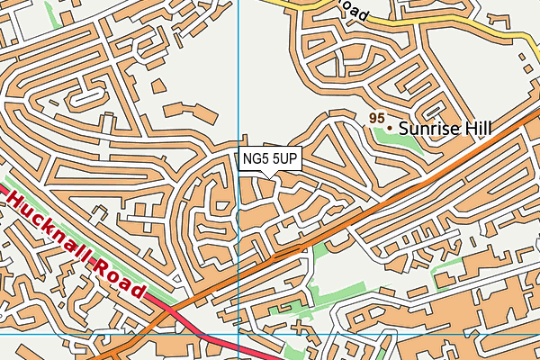 NG5 5UP map - OS VectorMap District (Ordnance Survey)