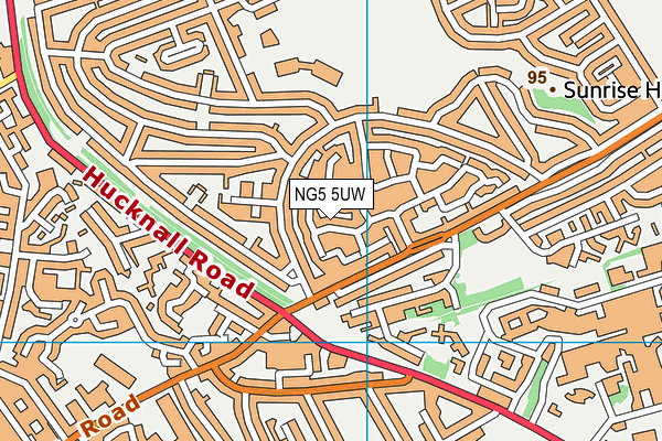 NG5 5UW map - OS VectorMap District (Ordnance Survey)