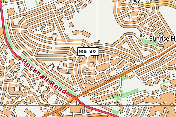 NG5 5UX map - OS VectorMap District (Ordnance Survey)