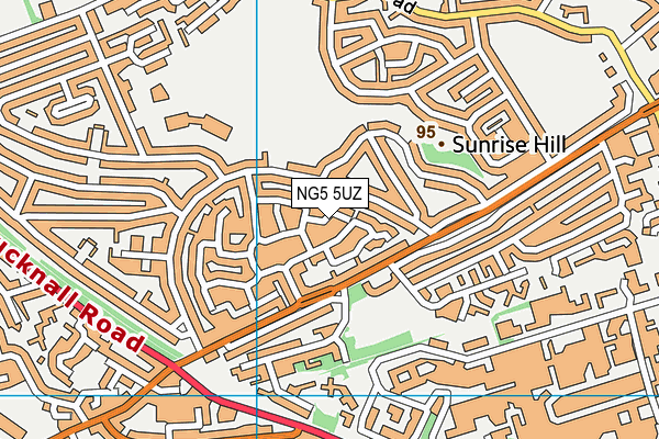 NG5 5UZ map - OS VectorMap District (Ordnance Survey)