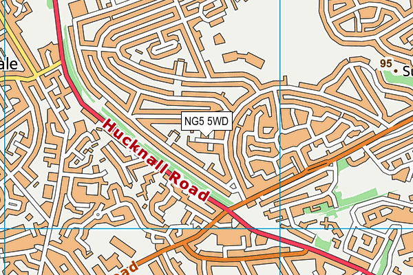 NG5 5WD map - OS VectorMap District (Ordnance Survey)