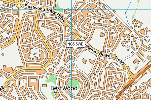 NG5 5WE map - OS VectorMap District (Ordnance Survey)