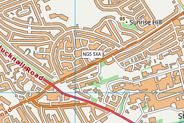 NG5 5XA map - OS VectorMap District (Ordnance Survey)
