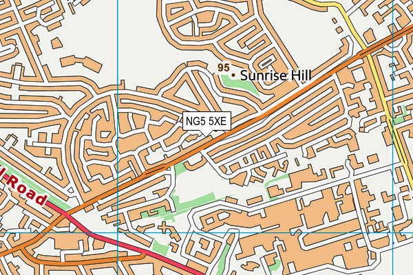 NG5 5XE map - OS VectorMap District (Ordnance Survey)