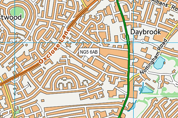 NG5 6AB map - OS VectorMap District (Ordnance Survey)