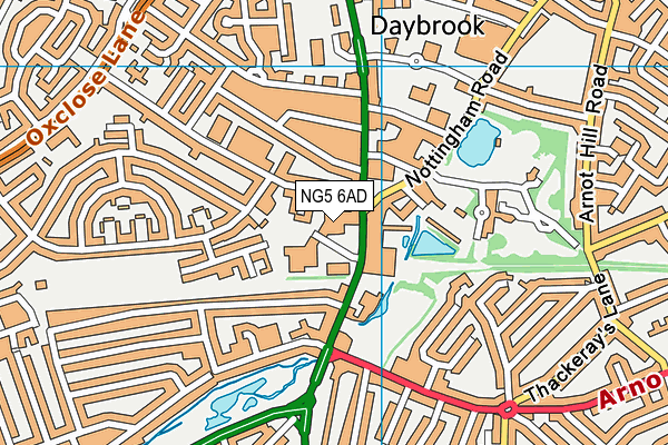 NG5 6AD map - OS VectorMap District (Ordnance Survey)