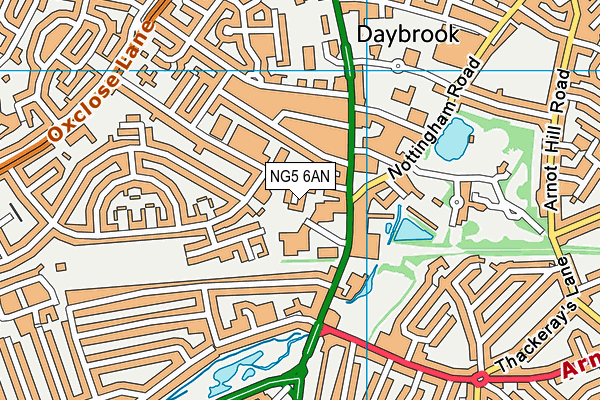 NG5 6AN map - OS VectorMap District (Ordnance Survey)