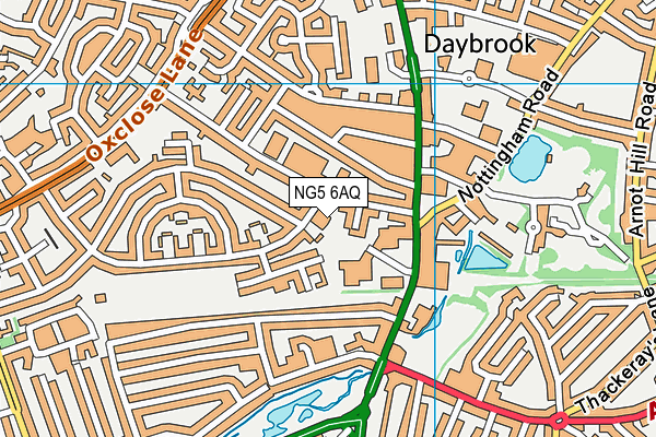 NG5 6AQ map - OS VectorMap District (Ordnance Survey)