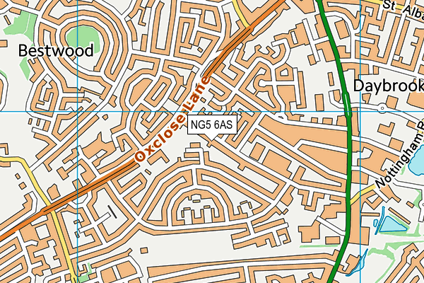 NG5 6AS map - OS VectorMap District (Ordnance Survey)