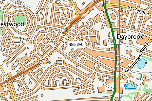 NG5 6AU map - OS VectorMap District (Ordnance Survey)