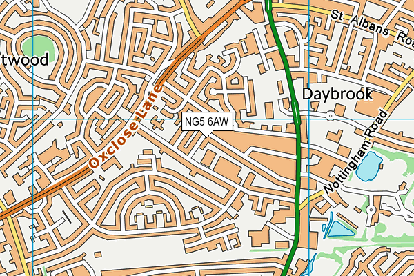 NG5 6AW map - OS VectorMap District (Ordnance Survey)