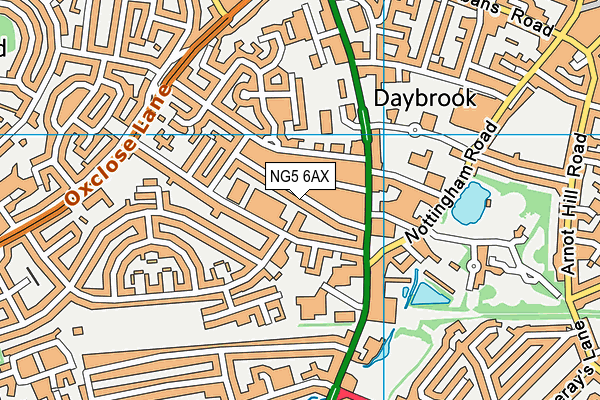 NG5 6AX map - OS VectorMap District (Ordnance Survey)