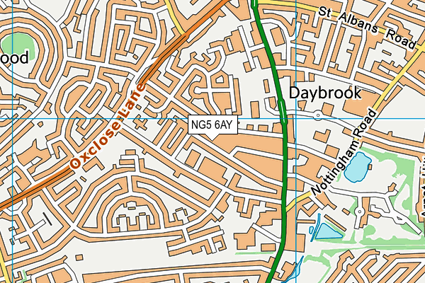 NG5 6AY map - OS VectorMap District (Ordnance Survey)