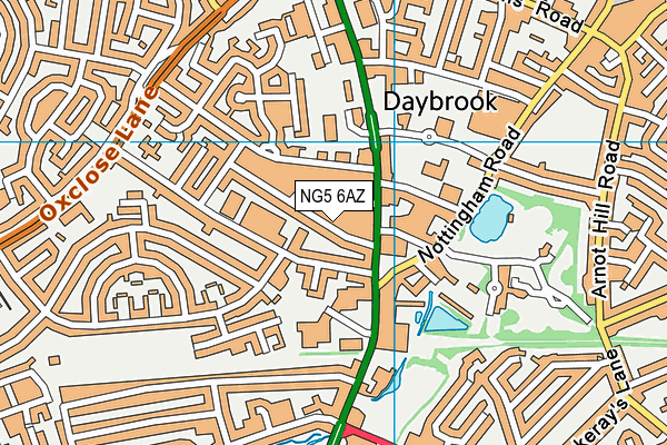 NG5 6AZ map - OS VectorMap District (Ordnance Survey)