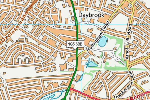 NG5 6BB map - OS VectorMap District (Ordnance Survey)