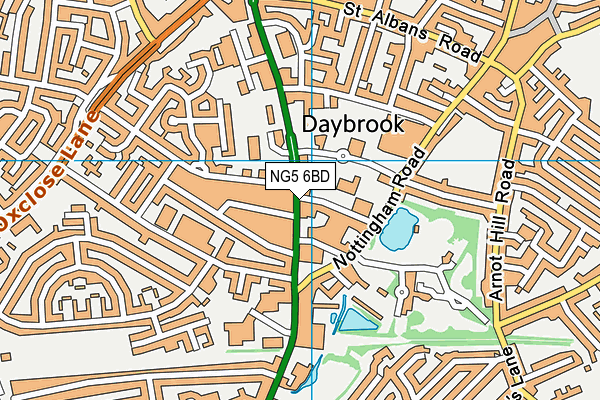 NG5 6BD map - OS VectorMap District (Ordnance Survey)