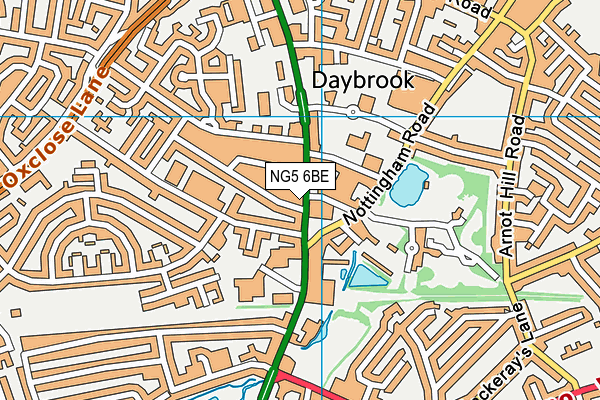 NG5 6BE map - OS VectorMap District (Ordnance Survey)