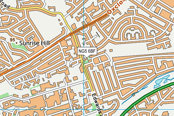 NG5 6BF map - OS VectorMap District (Ordnance Survey)