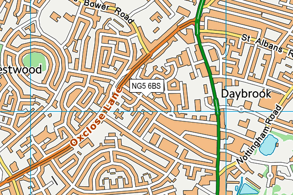 NG5 6BS map - OS VectorMap District (Ordnance Survey)