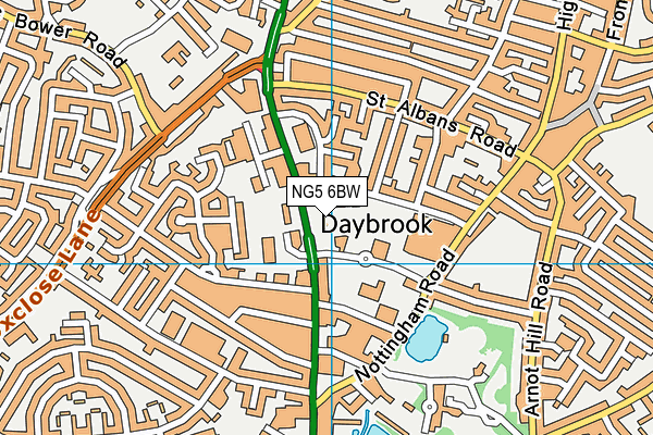 NG5 6BW map - OS VectorMap District (Ordnance Survey)