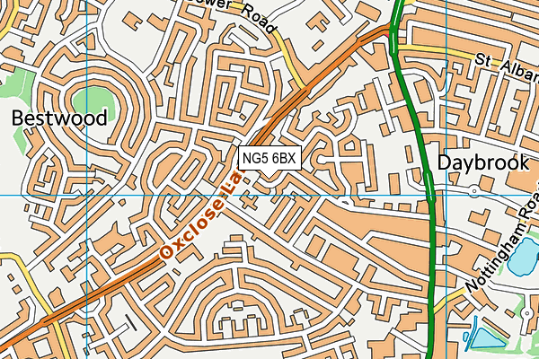 NG5 6BX map - OS VectorMap District (Ordnance Survey)