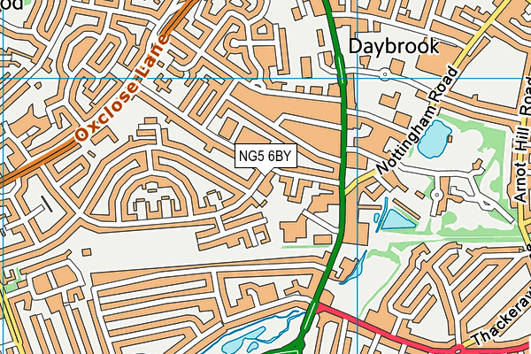 NG5 6BY map - OS VectorMap District (Ordnance Survey)