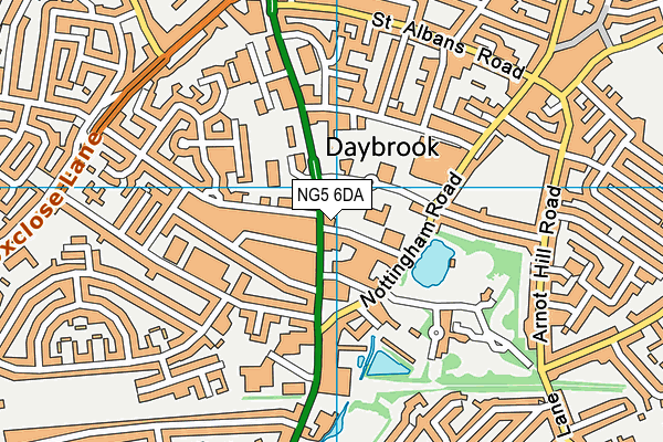 NG5 6DA map - OS VectorMap District (Ordnance Survey)