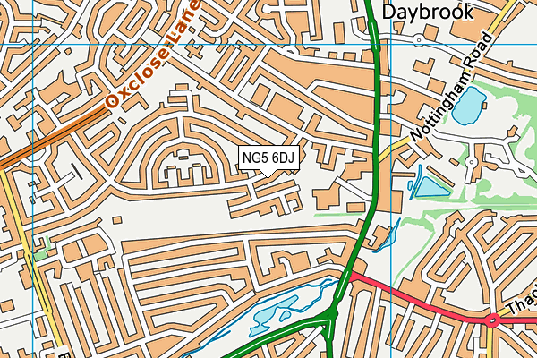NG5 6DJ map - OS VectorMap District (Ordnance Survey)