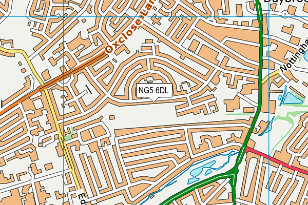 NG5 6DL map - OS VectorMap District (Ordnance Survey)